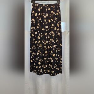 Talbots Navy Blue Floral Maxi Skirt